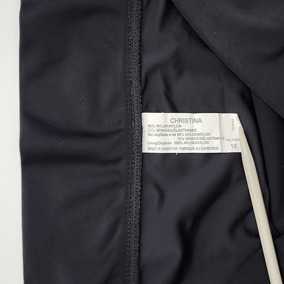 Christina  Women's Black Swim Bikini Bottom Foldover Hem Size 18 - Picture 4 of 11